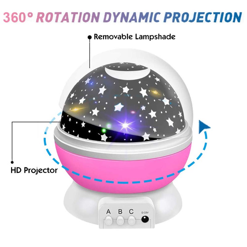 Borelor Star Night Light for Kids, 12 Color Changing Lights Modes with USB Cable, 360Â°Rotating Moon Star Projector Desk Lamp for Bedroom Party Decor & Girls Birthday Gift - Image 5